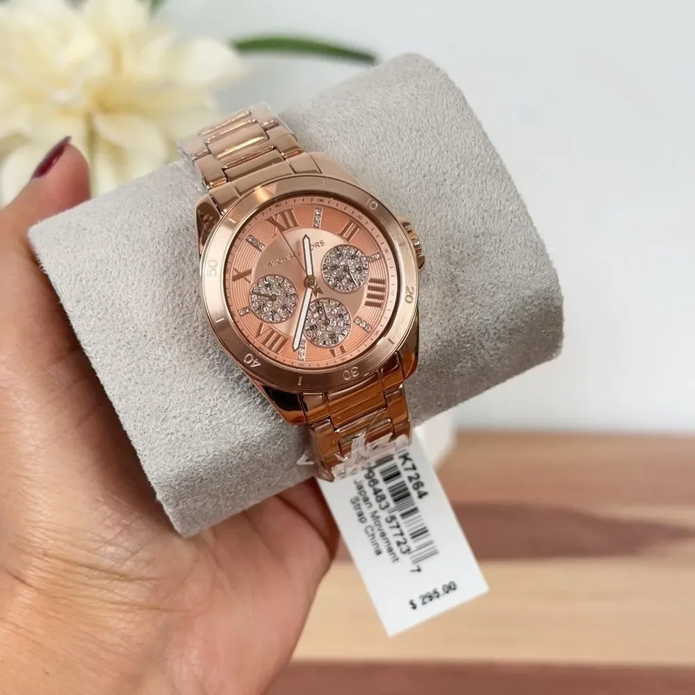 NWT Michael Kors‎ Alex Rose Gold-Tone Stainless Steel Watch